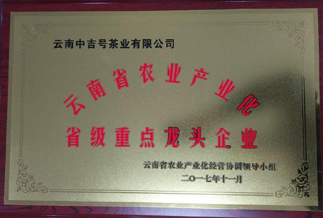 中吉号茶业荣膺云南农业产业化省级重点龙头企业，书写茶叶高质量发展新篇章